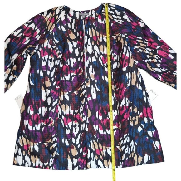 Jessica London Jacket Size 24W Open Front Colorful Artsy Art to Wear Vacay Caree - Picture 8 of 15